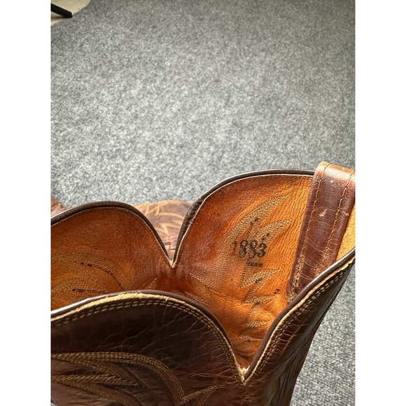 Mens Leather Lucchese N4540 Western Cowboy Boots‎ Tan Made in USA, Size 9.5B main image 8